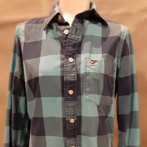 Mens Hollister Button Up Plaid Shirt
